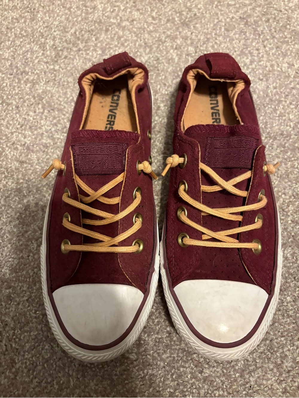 Converse All Star Shoreline Burgundy Suede Slip On Sneakers Women’s 8